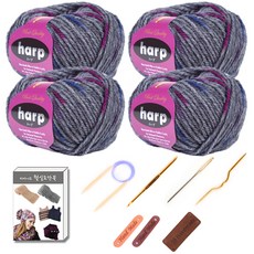 마마니트 하프 목도리털실 4p DIY 세트, 010 진회색혼합, 1세트