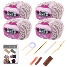 마마니트 하프 목도리털실 4p DIY 세트, 011 베이지, 1세트