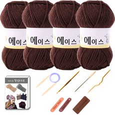 DIY羊毛針織毛線球材料組, 1套, 483棕色