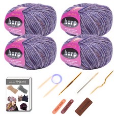 마마니트 하프 목도리털실 4p DIY 세트, 007 퍼플혼합, 1세트