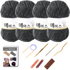 마마니트 울에이스 뜨개질 DIY 패키지, 1세트, 500진회색
