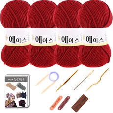 DIY羊毛針織毛線球材料組, 1套, 494紅酒
