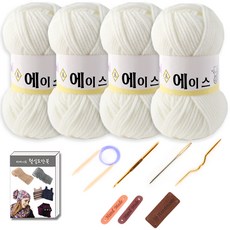 마마니트 울에이스 뜨개질 DIY 패키지, 1세트, 476아이보리