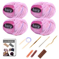 마마니트 하프 목도리털실 4p DIY 세트, 003 핑크혼합, 1세트