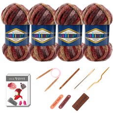 마마니트 알리제 컨트리 뜨개실 4p 목도리 diy 세트, 5038 Autumn Leaf, 1세트