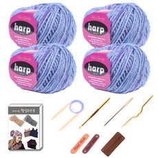 마마니트 하프 목도리털실 4p DIY 세트, 004 스카이혼합, 1세트