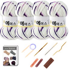 DIY羊毛針織毛線球材料組, 1套, 485紫混