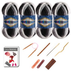 마마니트 알리제 컨트리 뜨개실 4p 목도리 diy 세트, 5453 Day&Night, 1세트