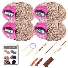 마마니트 하프 목도리털실 4p DIY 세트, 008 카멜혼합, 1세트