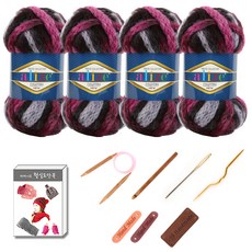 마마니트 알리제 컨트리 뜨개실 4p 목도리 diy 세트, 5293 Wild Rose, 1세트