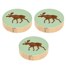 Super Six鹿形木質開瓶器, 綠色, 3片