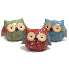 Hana Shop三色貓頭鷹存錢筒 1619, 混色, 1套