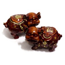 Hana Shop福豬存錢筒裝飾品 2入組 1230, 紅色的, 1套