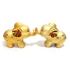 Hana Shop黃金大象存錢筒裝飾品 2入組 1738, 混色, 1套