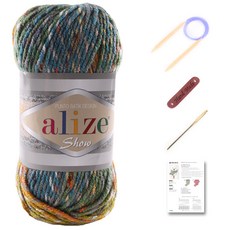 마마니트 쇼 쁘띠목도리 털실 DIY 세트, 6352, 1세트