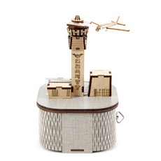 YoungModeler 英工房 DIY 旋轉木製音樂盒 立體拼圖 仁川國際機場 YM-957, 混合顏色, 1個