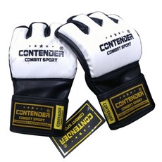CONTENDER MMA 武術訓練手套 CMG-152WHBK, 黑+白