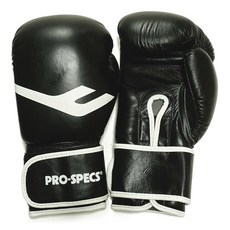 PRO-SPECS 豪華皮革魔術貼拳擊手套 12 盎司, 黑色的