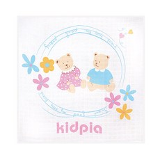 BabyBoom Kidpia小熊印花薄紗毯, 混色