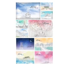 Maumdama 韓國插畫明信片10款套組, 混色, 1組