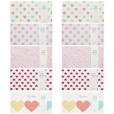 포포팬시 러블리 패턴 봉투 가로 40p, 랜덤 발송, 10개입