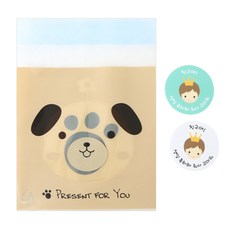 황씨네도시락 접착 애니멀 봉투 강아지 100p + 뉴 왕관 보이 스티커 100p, 1세트