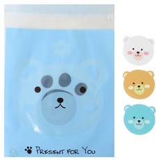 小熊自黏袋 100入+小熊貼紙 100入, 1套