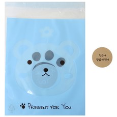 Hwangssinaedosirak 自黏動物袋 熊 100入 + 牛皮紙圓形貼紙 朋友請享用 100入, 1套