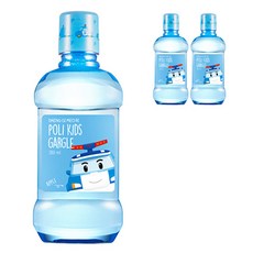 댕기머리 폴리 안심 키즈 가글 사과향, 260ml, 3개입