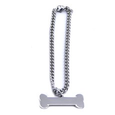 하온펫 긴 뼈다귀 팬던트 강아지 목걸이 S, B, 1개