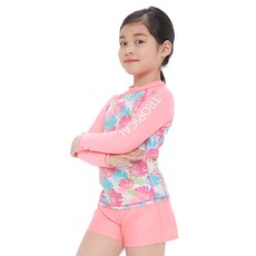 koogi adventure 女童款棕櫚葉印花防曬泳衣4件套組 KG-L652