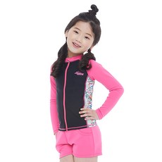 KOOGI ADVENTURE ADVENTURE 女童拼色印花防曬泳衣套裝 kg-l656 5件組