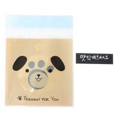 황씨네도시락 접착 애니멀 봉투 강아지 50p + 캘리 맛있게드세요 블랙 50p, 1세트