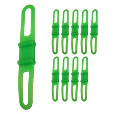 라이트매니아 자전거라이트 다용도 실리콘거치대, 초록, 10개입