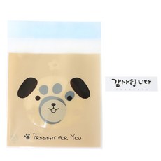 접착 애니멀 봉투 강아지 100p + 캘리 감사합니다 화이트 100p, 1세트