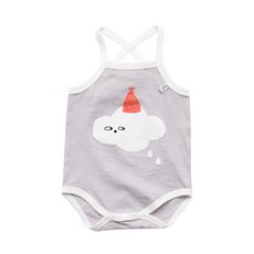 달퐁 신생아용 버블구름 끈나시 바디슈트