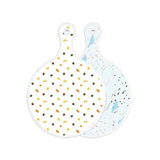 Roem Design 雙面圓形上菜砧板 橡果白, 印記玉色, 1個