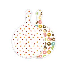 Roem Design 雙面圓形上菜砧板 落葉白, 甜甜圈, 1個