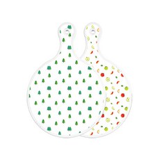 Roem Design 雙面圓形上菜砧板 松樹藝術圖案, 蘋果籽, 1個