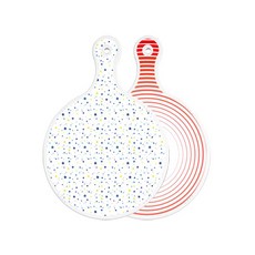Roem Design 雙面圓形上菜砧板 藍色星星, 肉類系列紅色, 1個