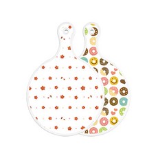 Roem Design 雙面圓形上菜砧板 長短色牽牛花, 甜甜圈, 1個