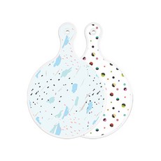 Roem Design 雙面圓形砧板 玉石色, 配色圓形, 1個