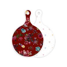 Roem Design 雙面圓形上菜砧板 紫色花卉圖案, 萊因哈特, 1個