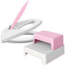 DURI 2合1兒童馬桶+雙層腳踏凳, 粉色