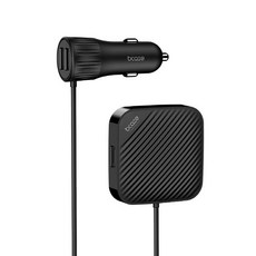 多功能智慧車用快充 4孔, 黑色, 單品