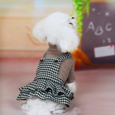 ANTS Pet 寵物千鳥格紋吊帶連衣裙 3入, 單色