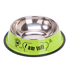 러브옥스 프린팅 스텐 반려견 밥그릇 XL, 1개, 그린