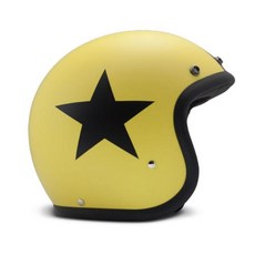 DMD 빈티지 오픈페이스 제트형 오토바이 헬멧, 스타매트옐로우