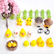 籠子果凍蠟燭DIY玻璃盆景迷你公仔2件組 小雞與鴨子朋友 隨機出貨, 1套