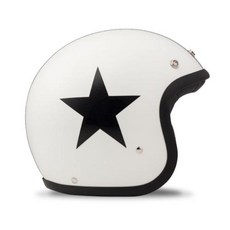 DMD 빈티지 오픈페이스 제트형 오토바이 헬멧, 스타화이트